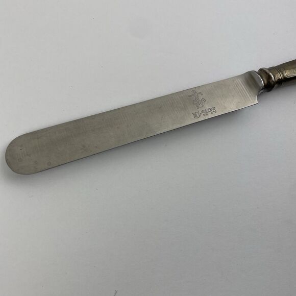 US NAVY Kings Fouled Anchor Dinner Fork Knife Spoons International Silver Set 4 - Picture 3 of 14